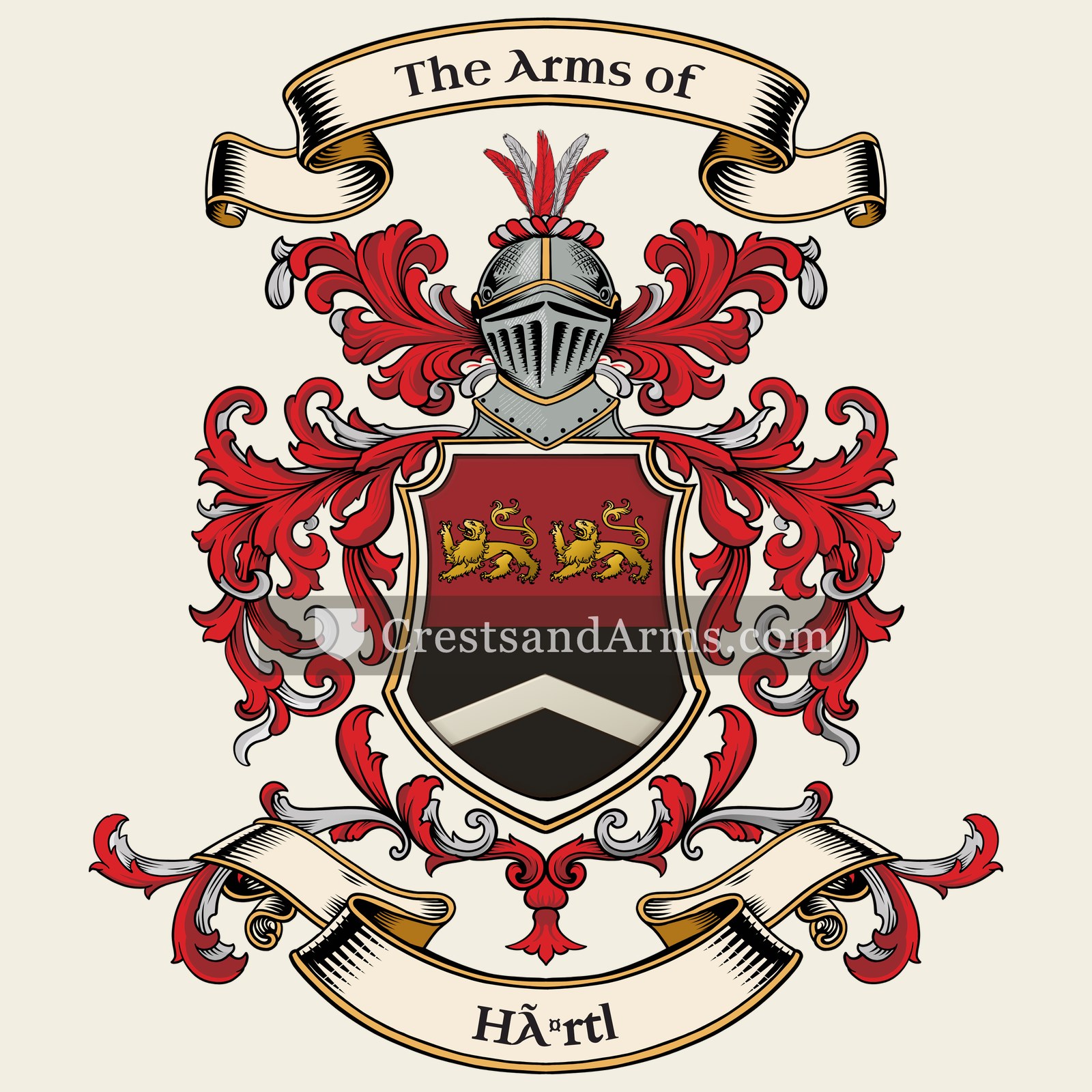 The Härtl coat of arms, drawn from the recorded blazon