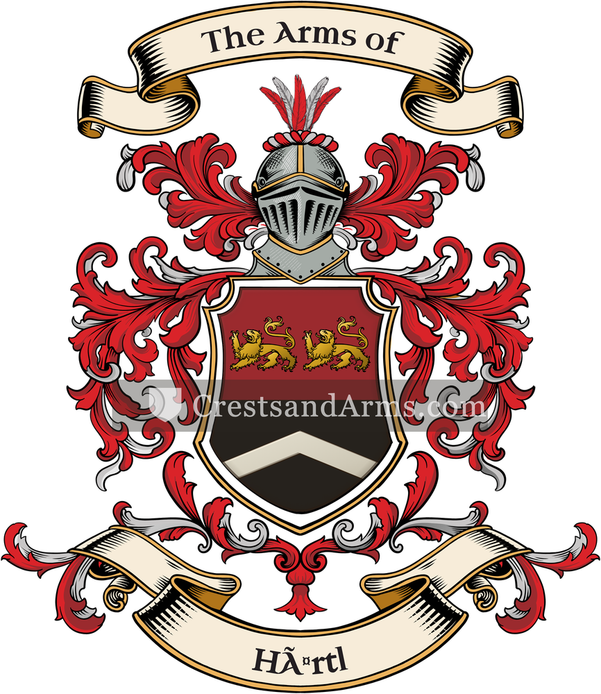 The Härtl coat of arms, drawn from the recorded blazon