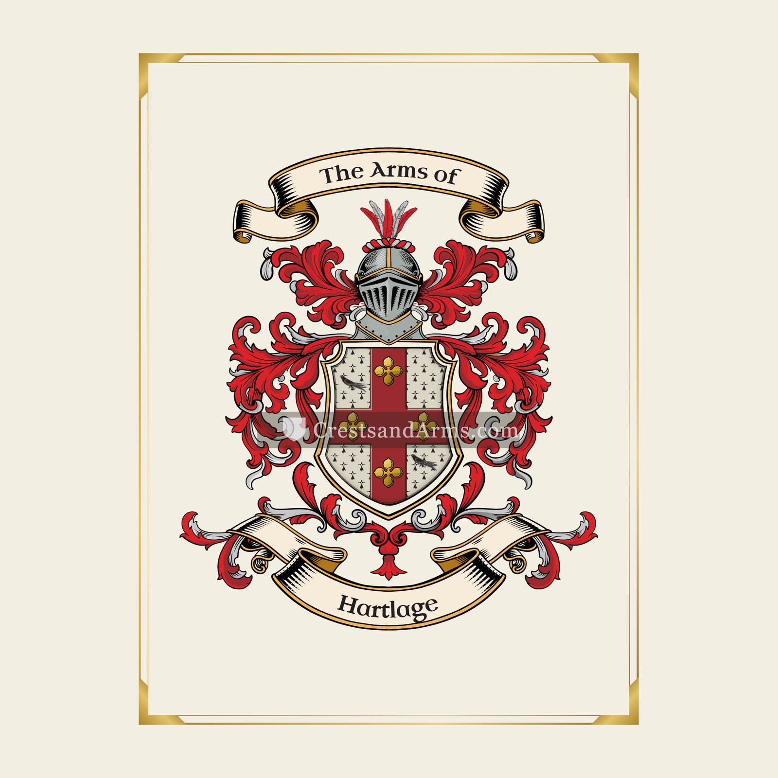 With gold border