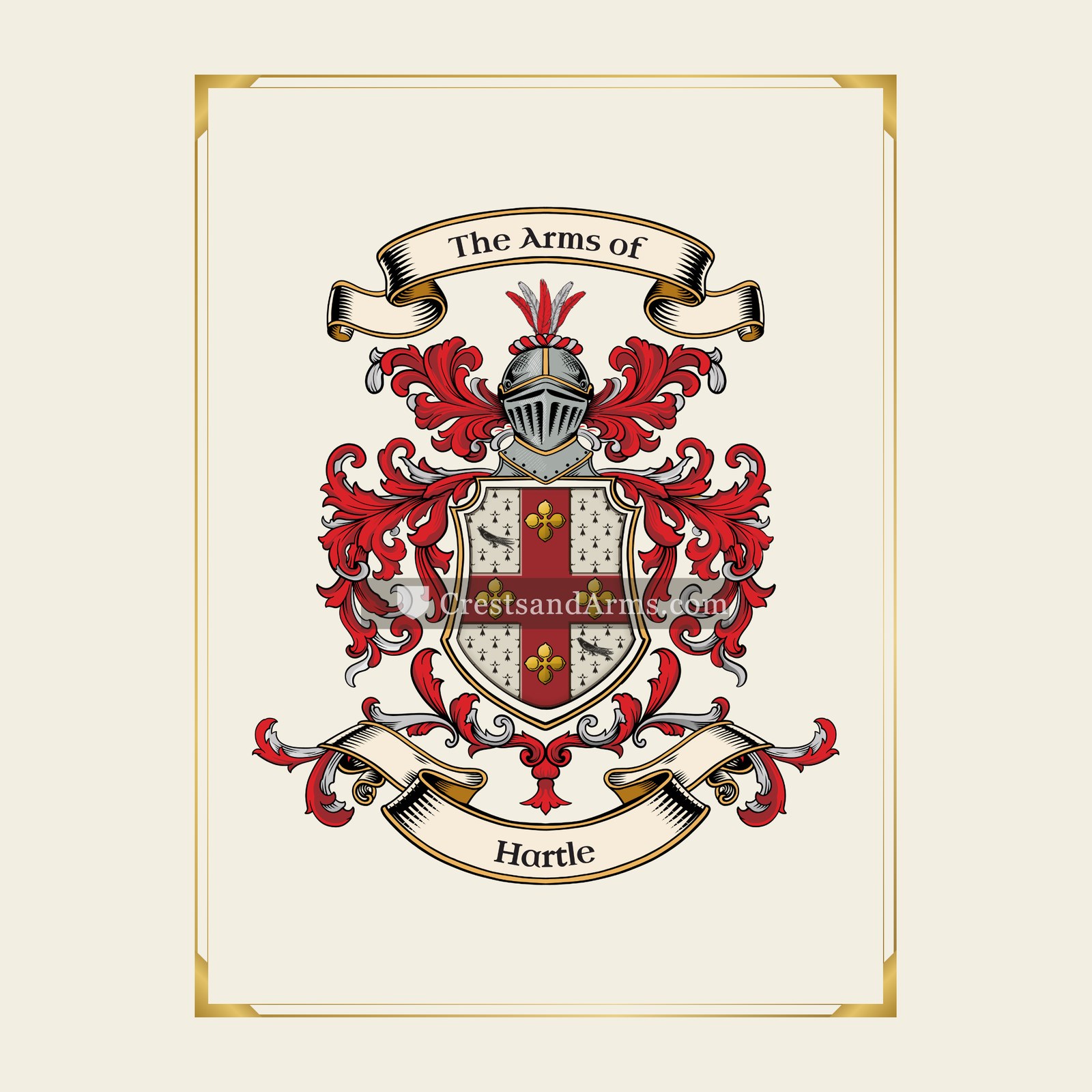 With gold border