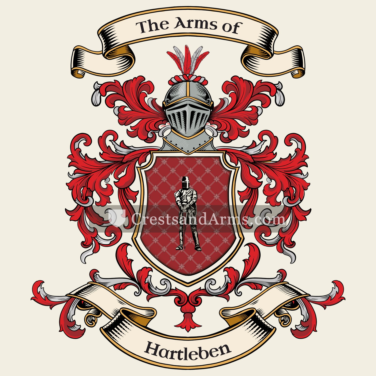 The Hartleben coat of arms, drawn from the recorded blazon
