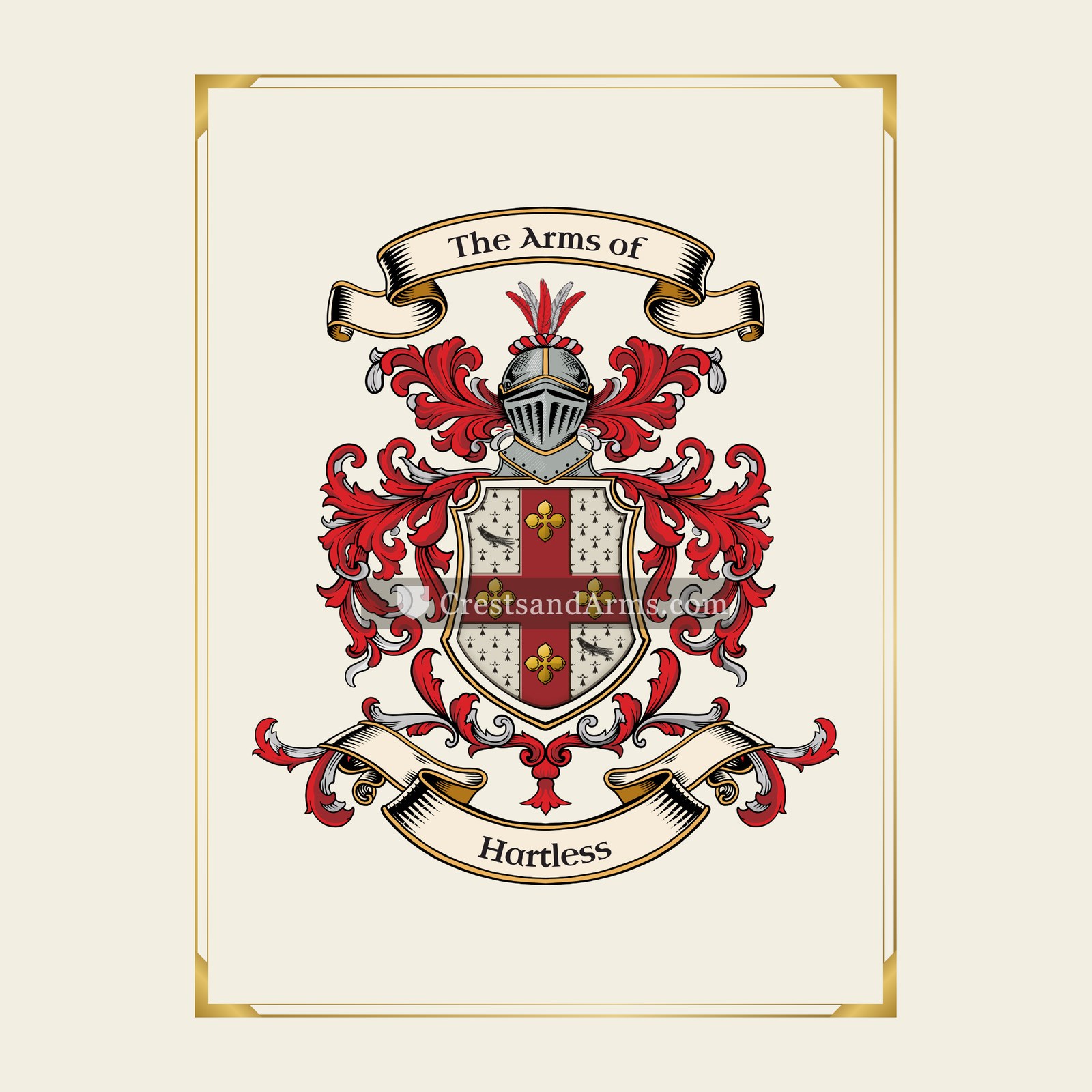 With gold border