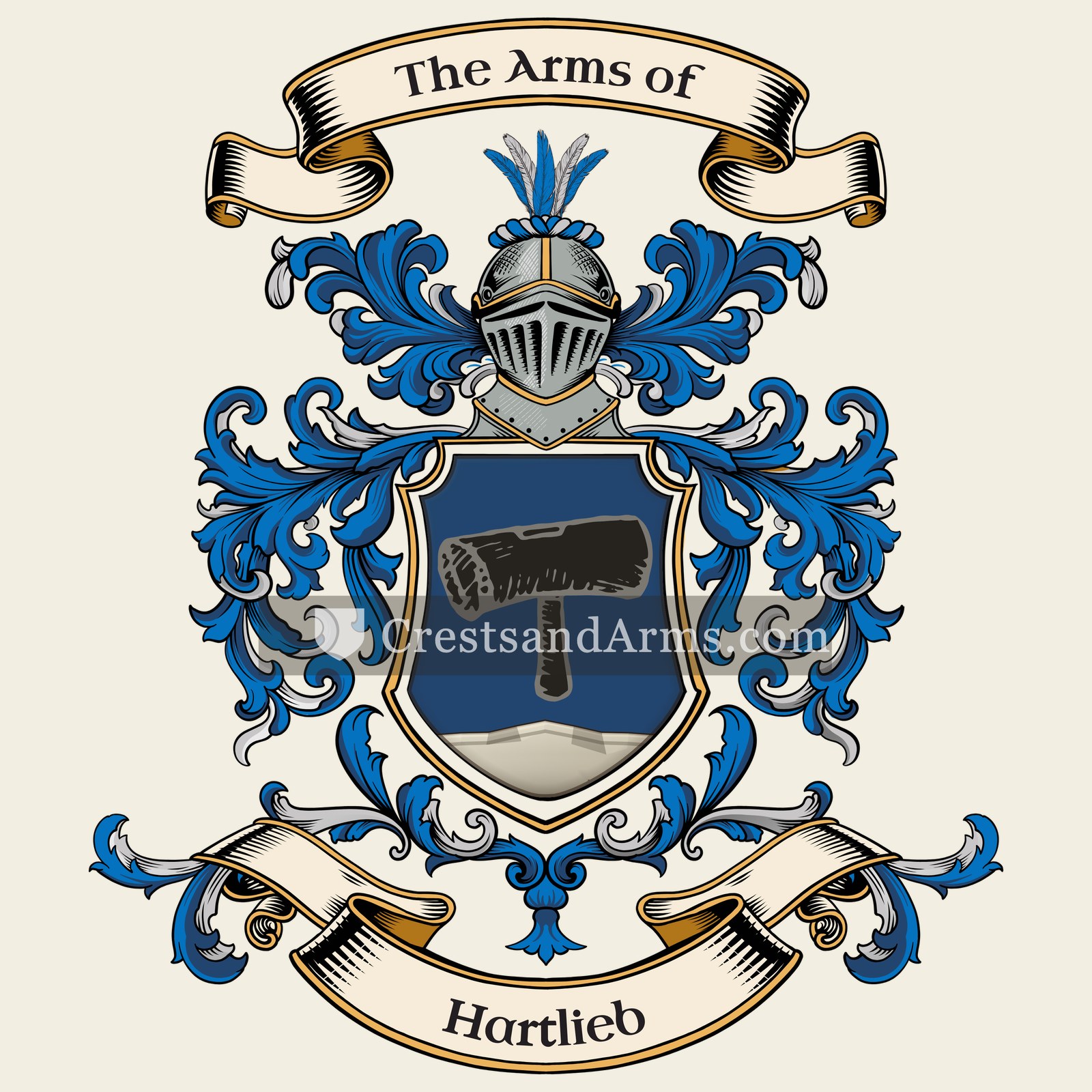 The Hartlieb coat of arms, drawn from the recorded blazon