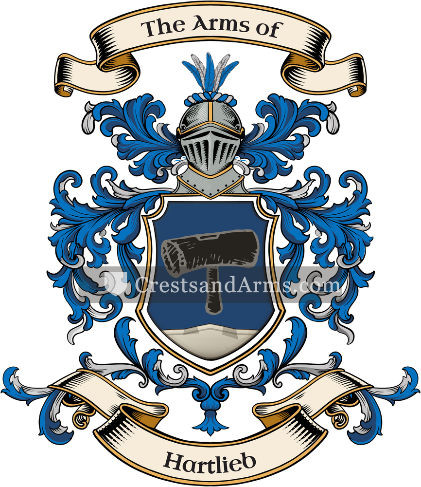 The Hartlieb coat of arms, drawn from the recorded blazon