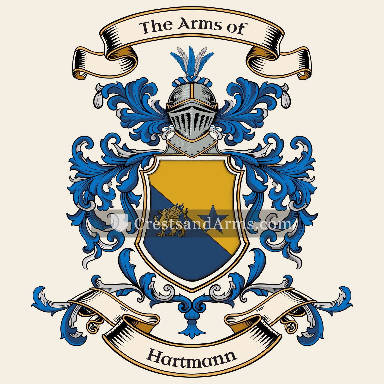 The Hartmann coat of arms, drawn from the recorded blazon