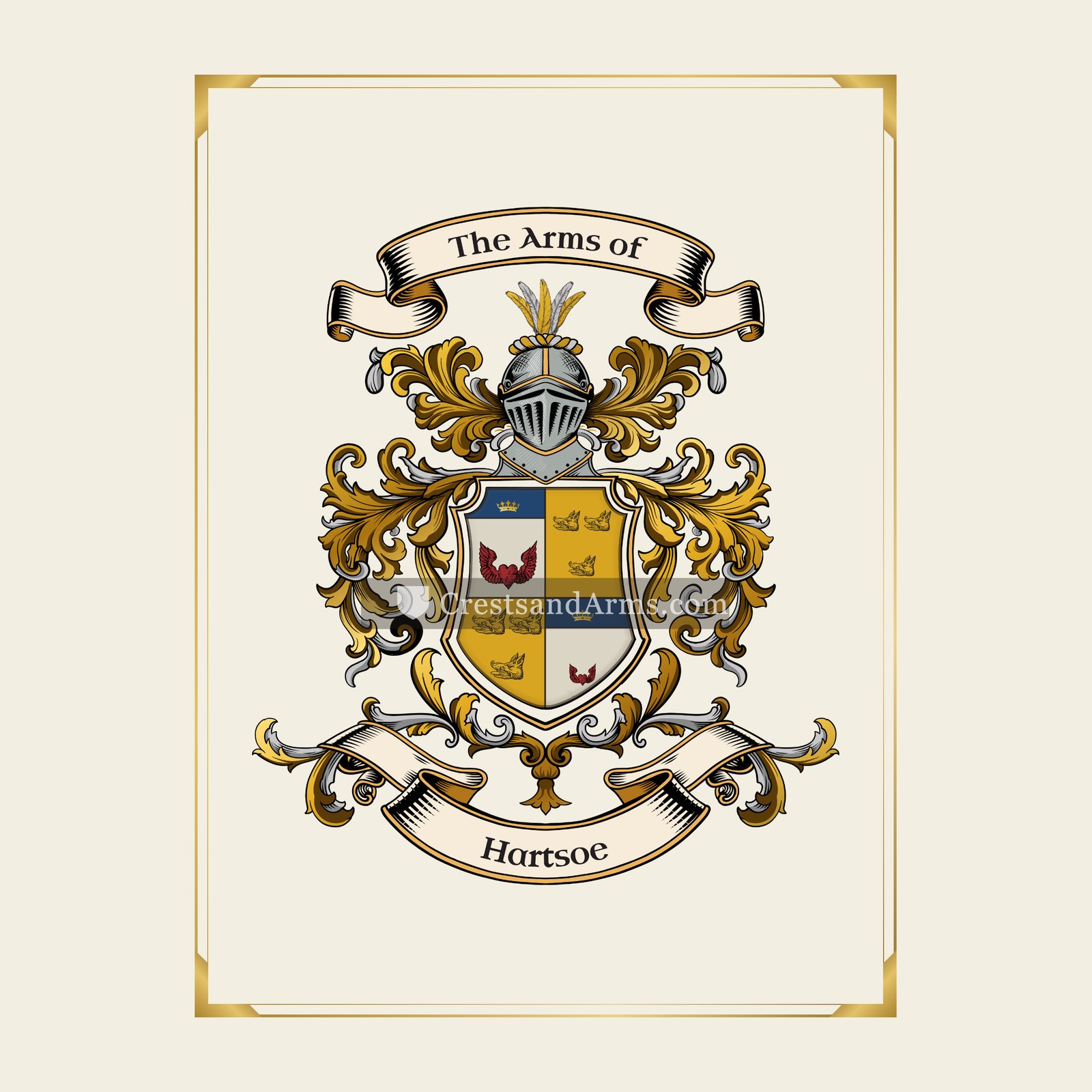 With gold border