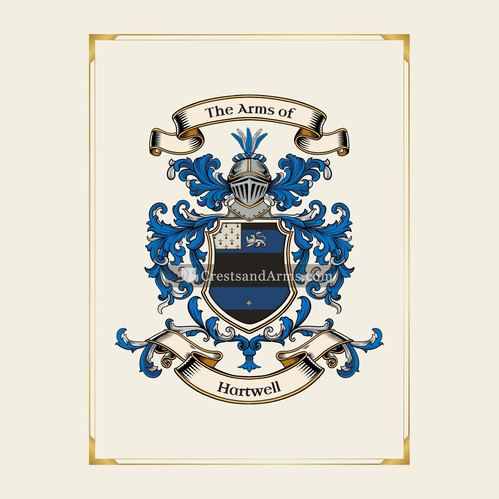With gold border