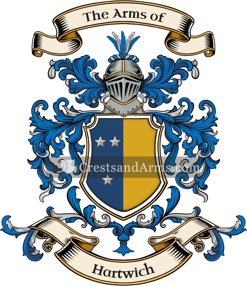 The Hartwich coat of arms, drawn from the recorded blazon