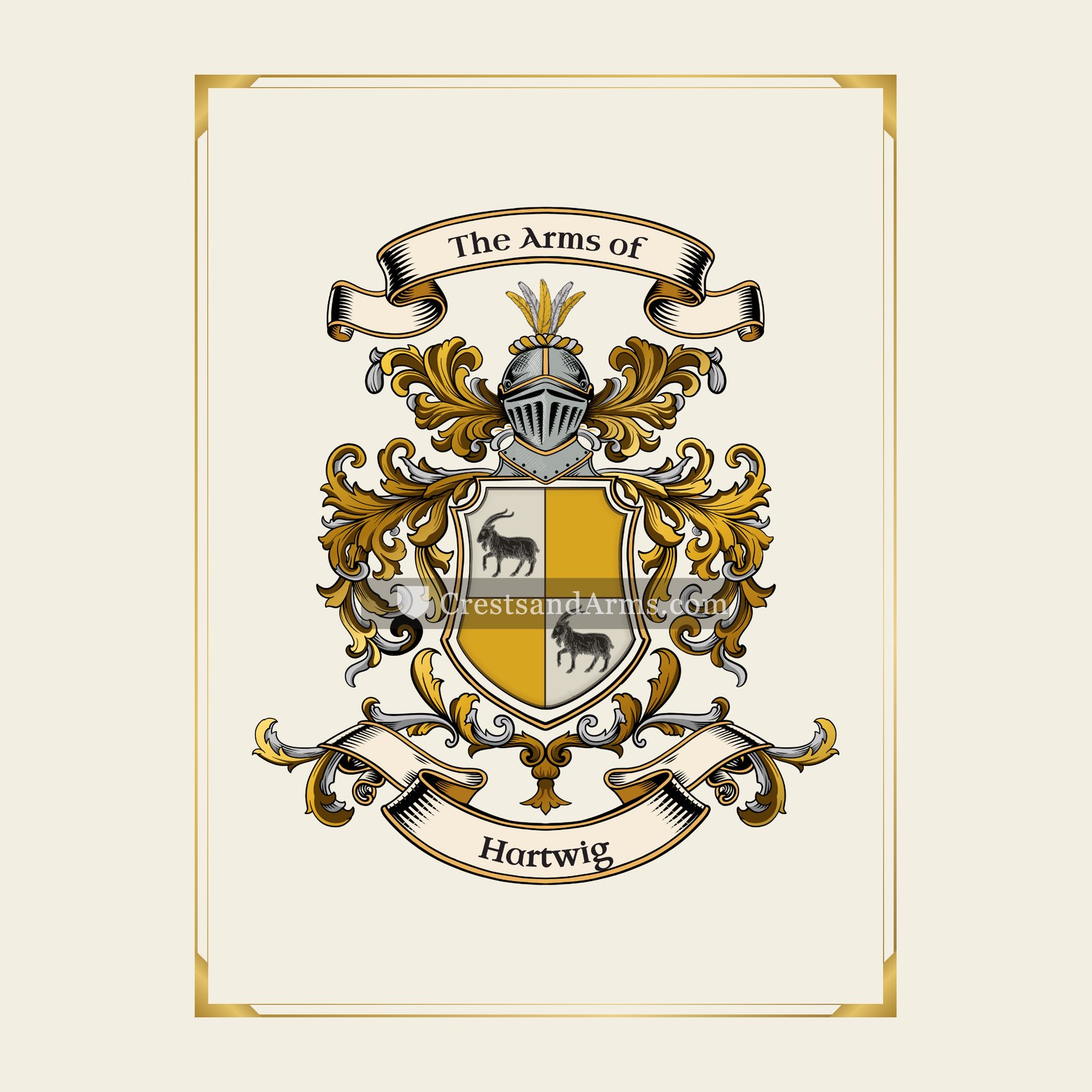 With gold border