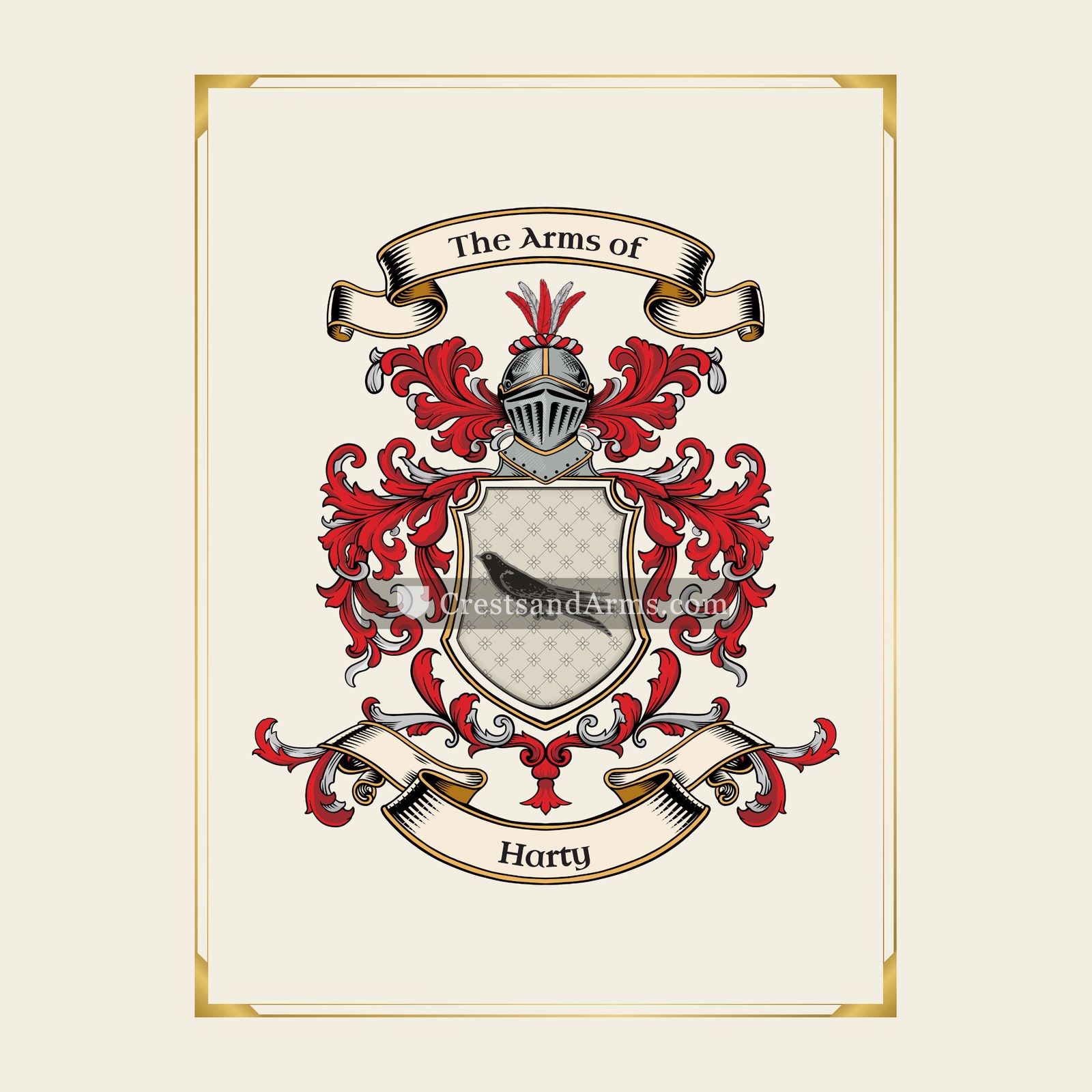 With gold border