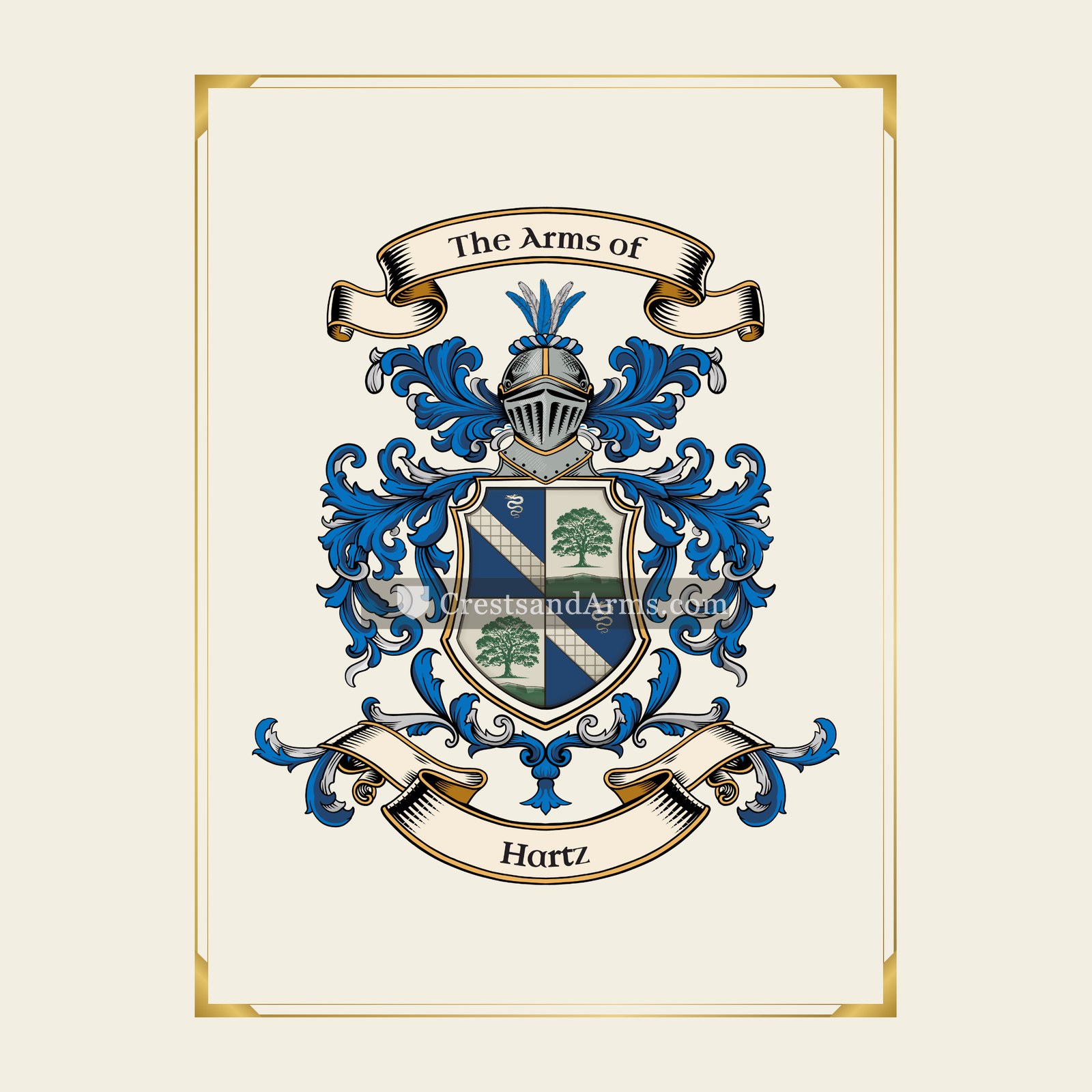 With gold border