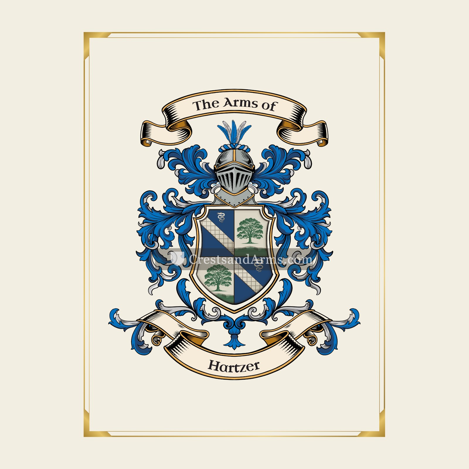 With gold border