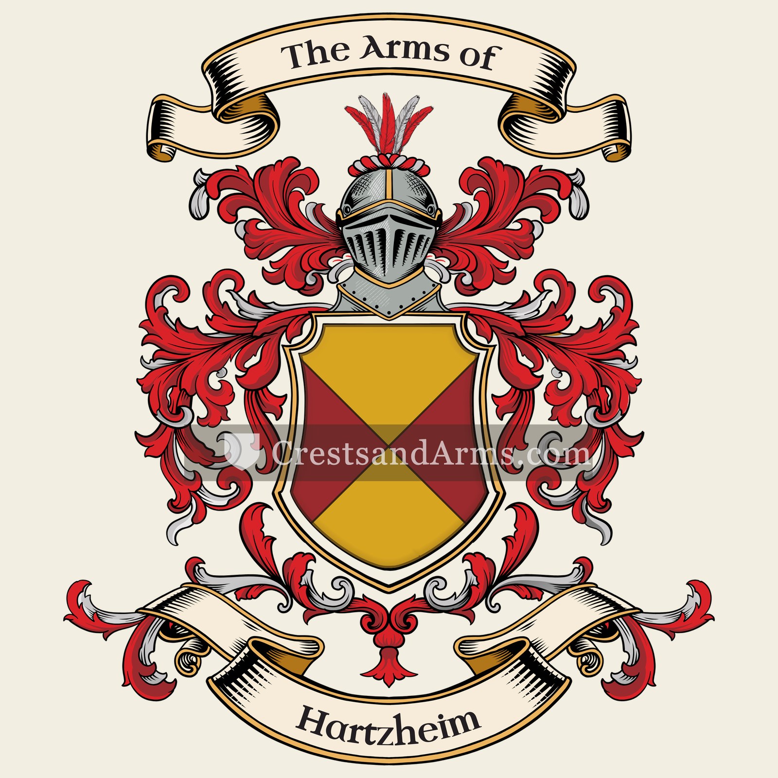 The Hartzheim coat of arms, drawn from the recorded blazon