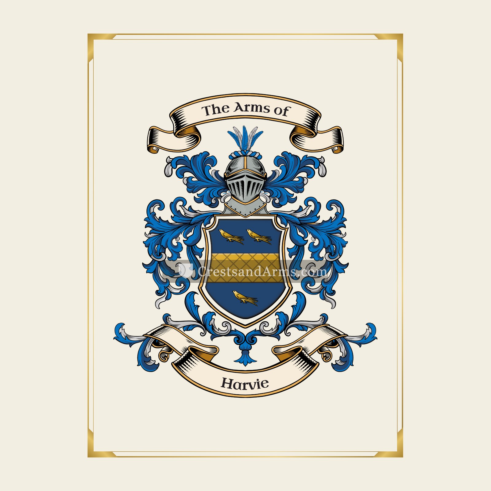 With gold border