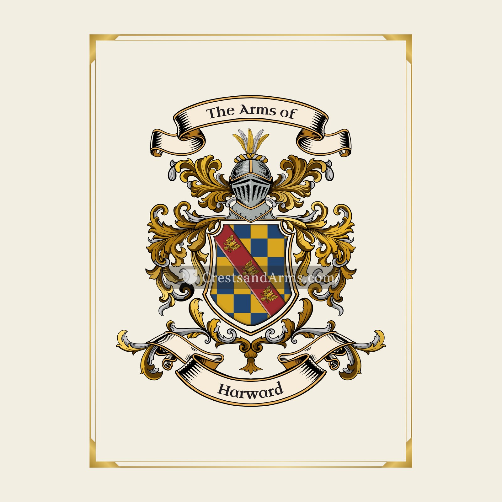 With gold border