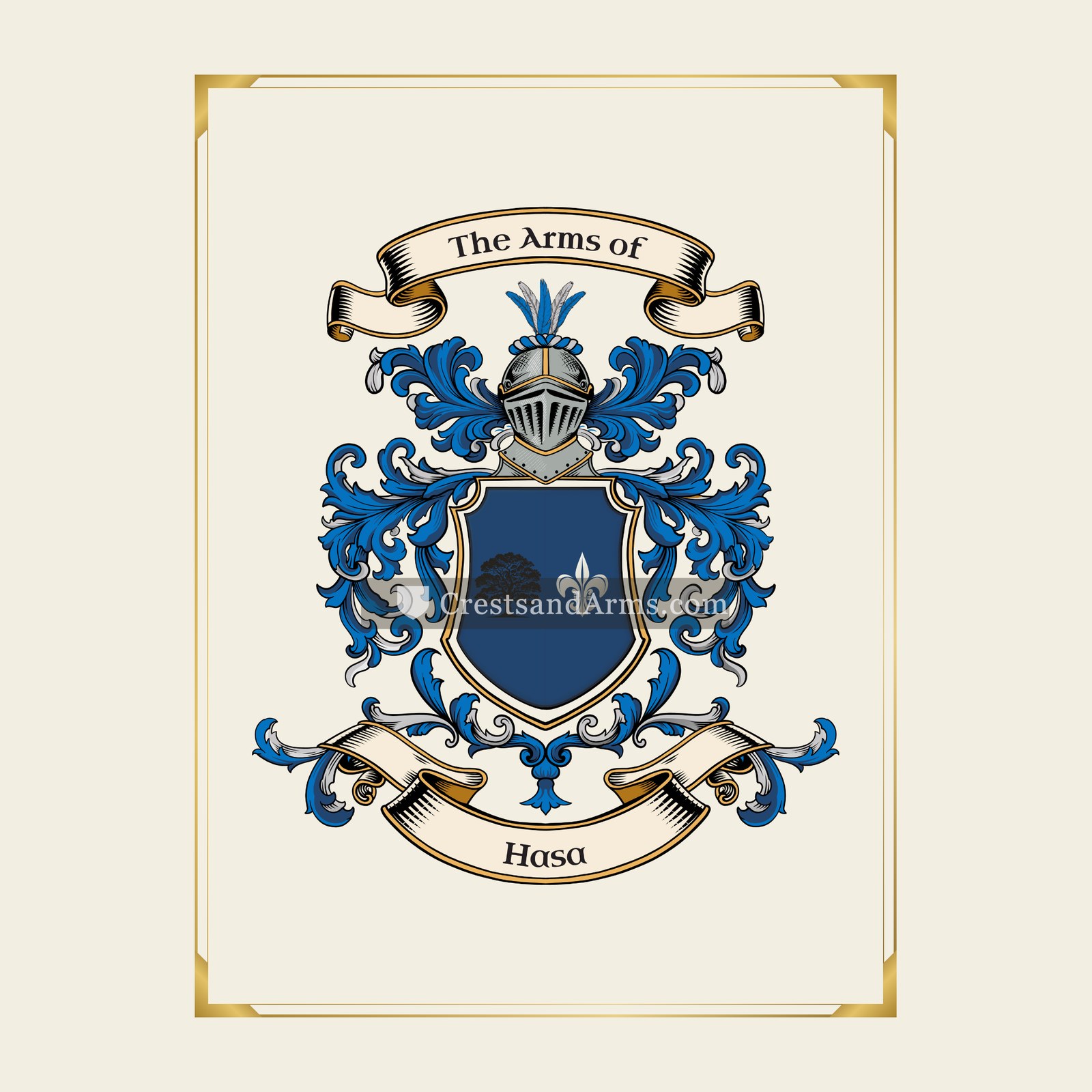 With gold border
