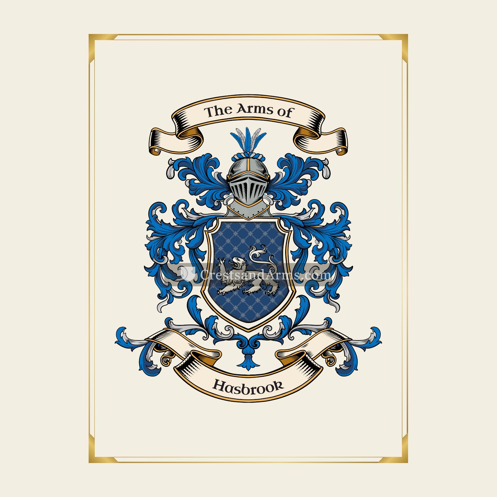 With gold border