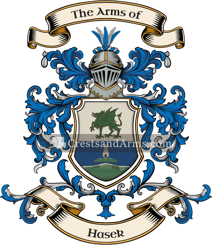 The Hasek coat of arms, drawn from the recorded blazon