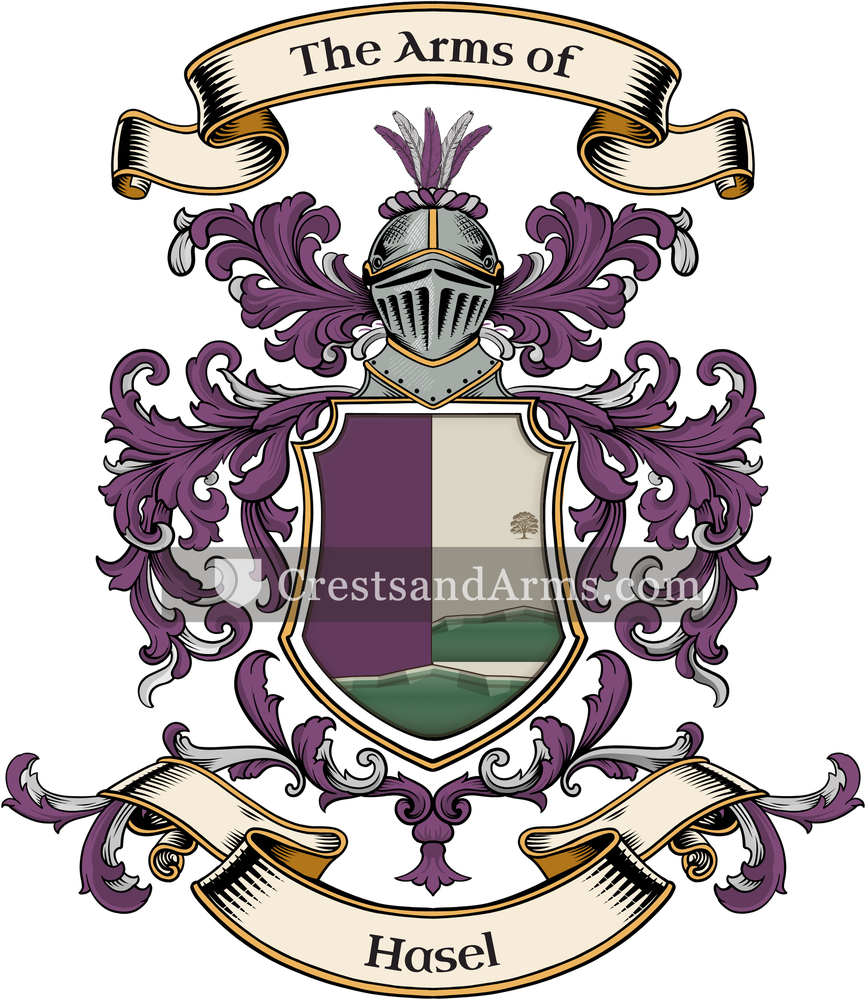 The Hasel coat of arms, drawn from the recorded blazon