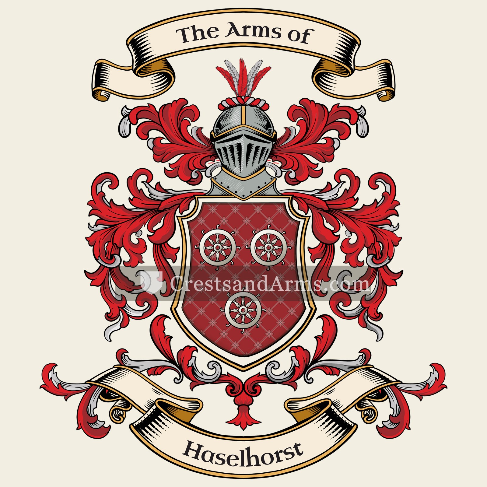The Haselhorst coat of arms, drawn from the recorded blazon