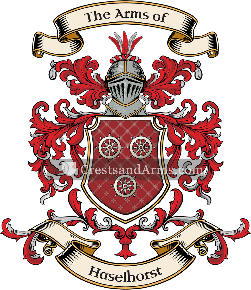 The Haselhorst coat of arms, drawn from the recorded blazon