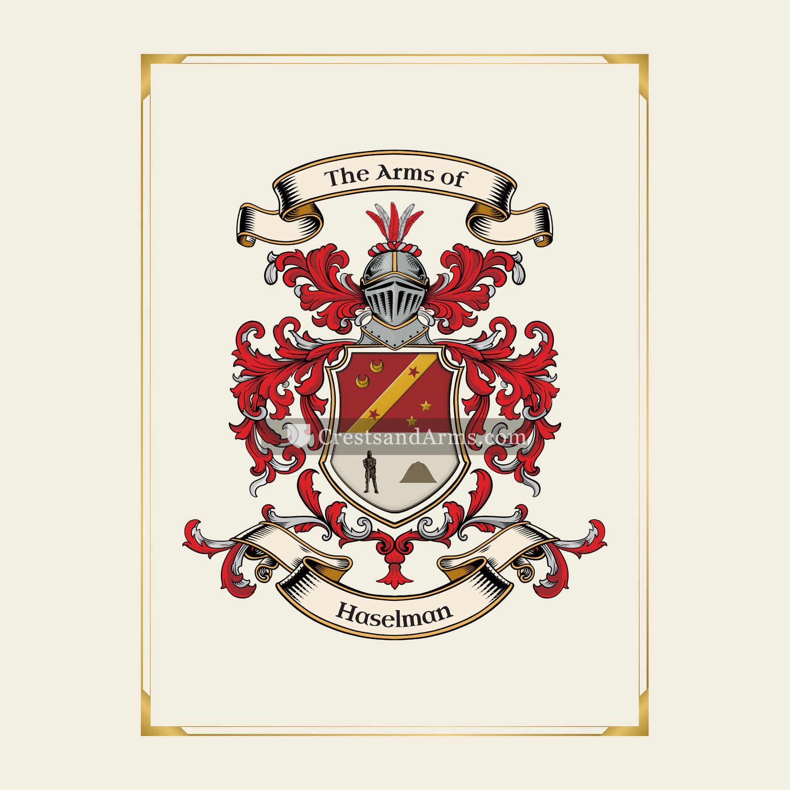 With gold border