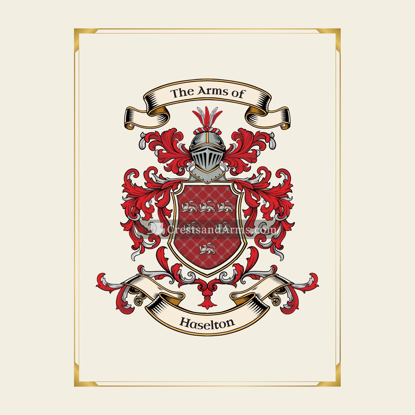 With gold border