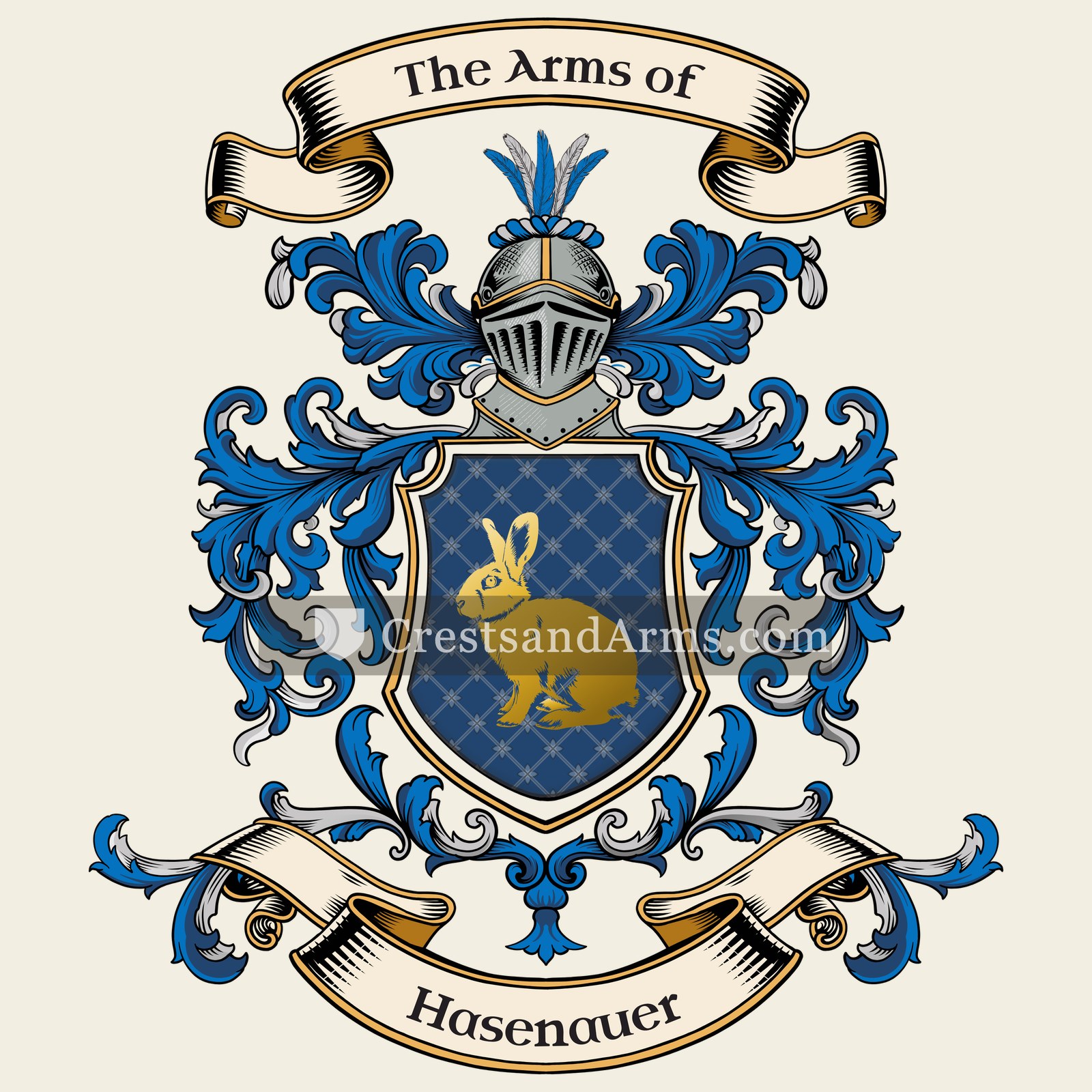 The Hasenauer coat of arms, drawn from the recorded blazon