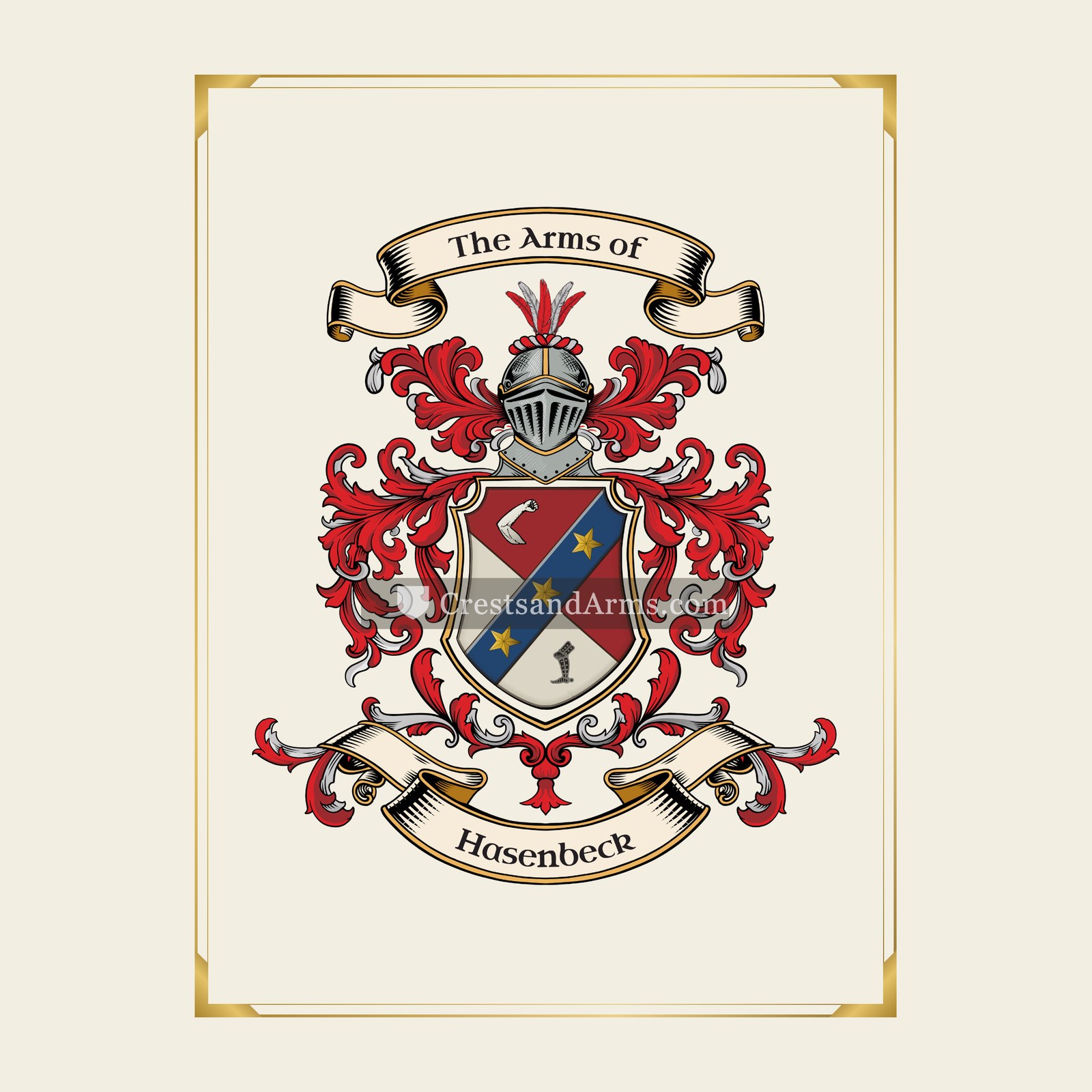 With gold border