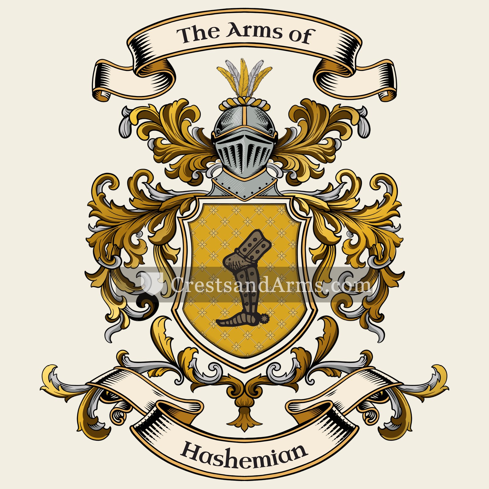 The Hashemian coat of arms, drawn from the recorded blazon