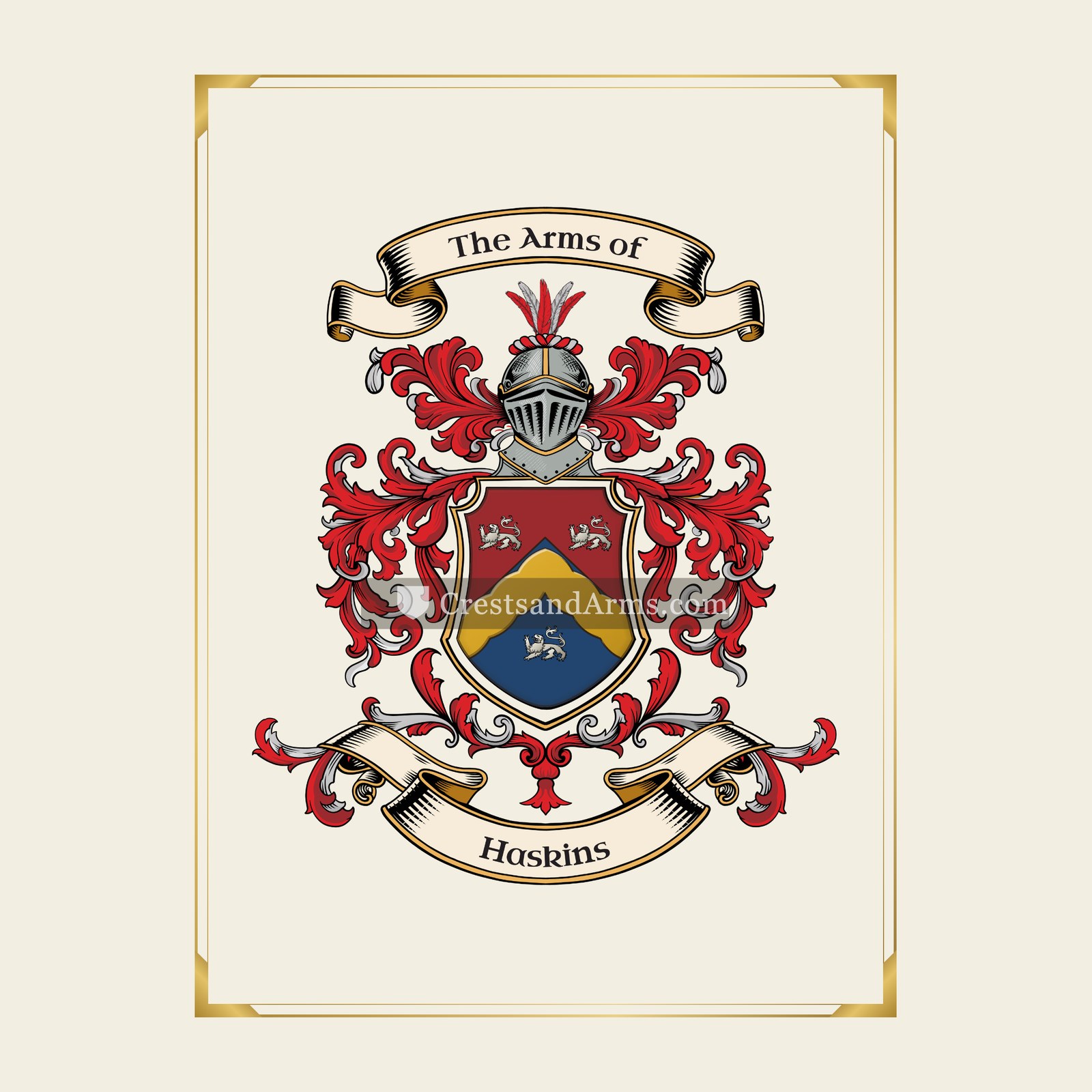 With gold border
