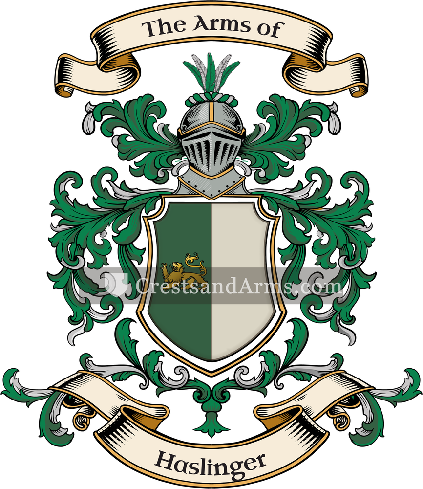 The Haslinger coat of arms, drawn from the recorded blazon