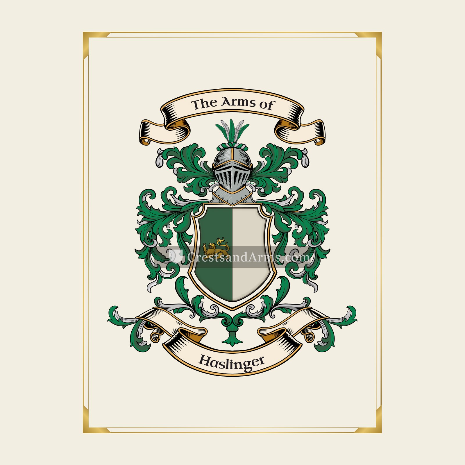 With gold border