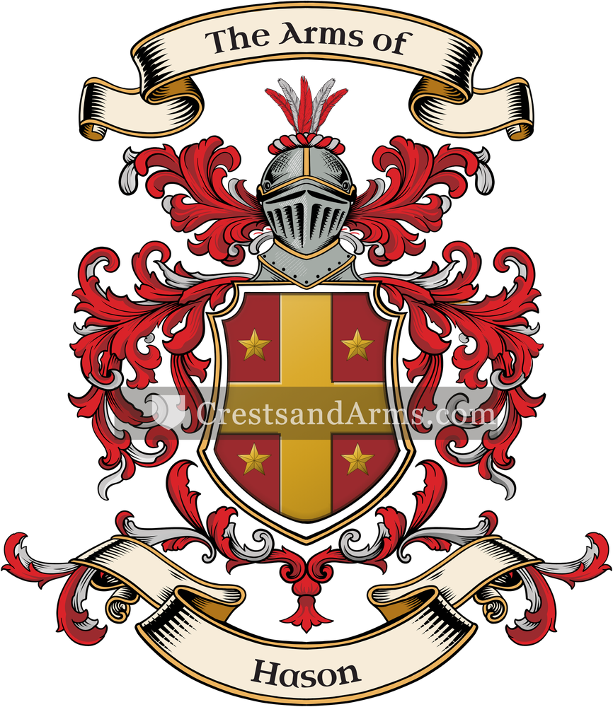 The Hason coat of arms, drawn from the recorded blazon