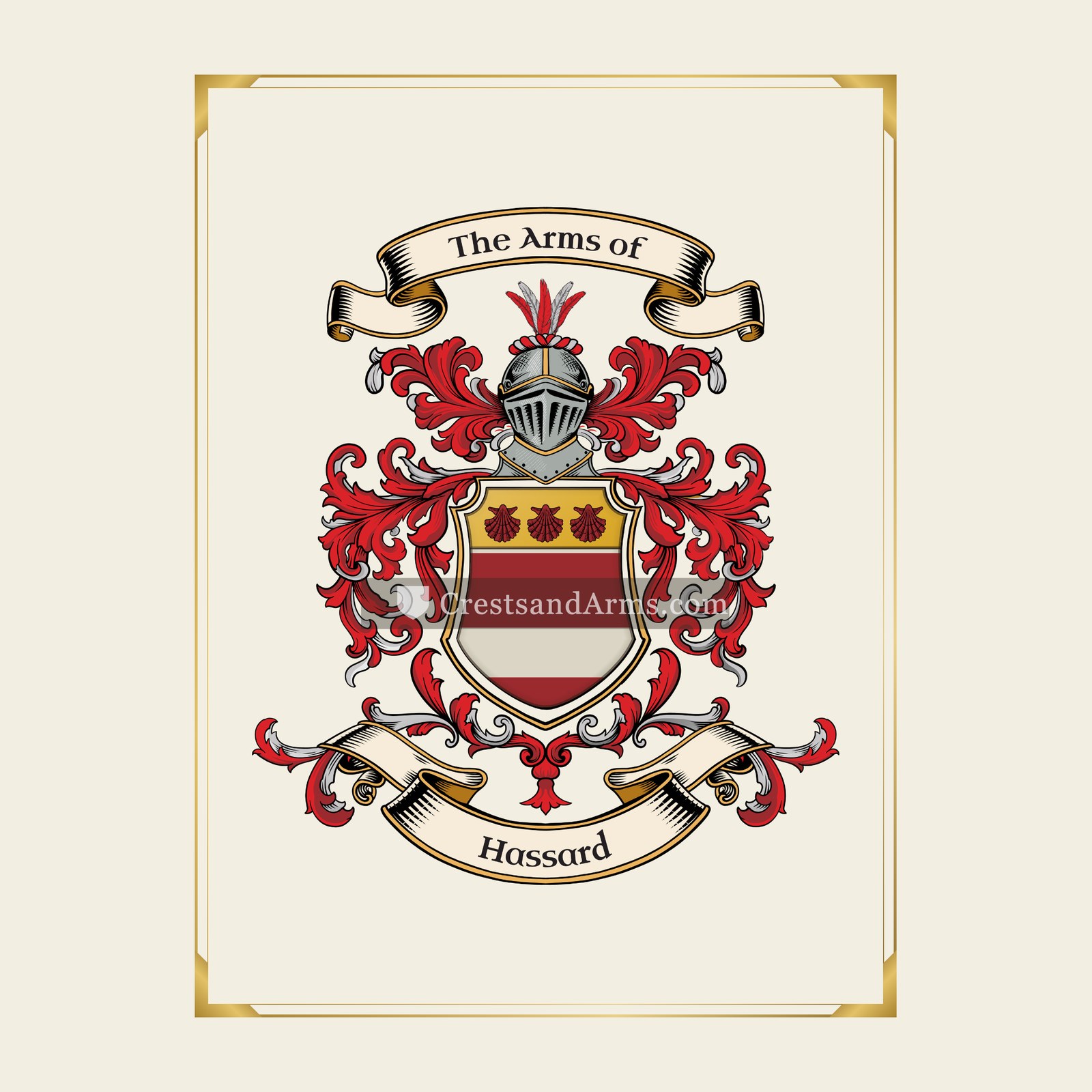 With gold border