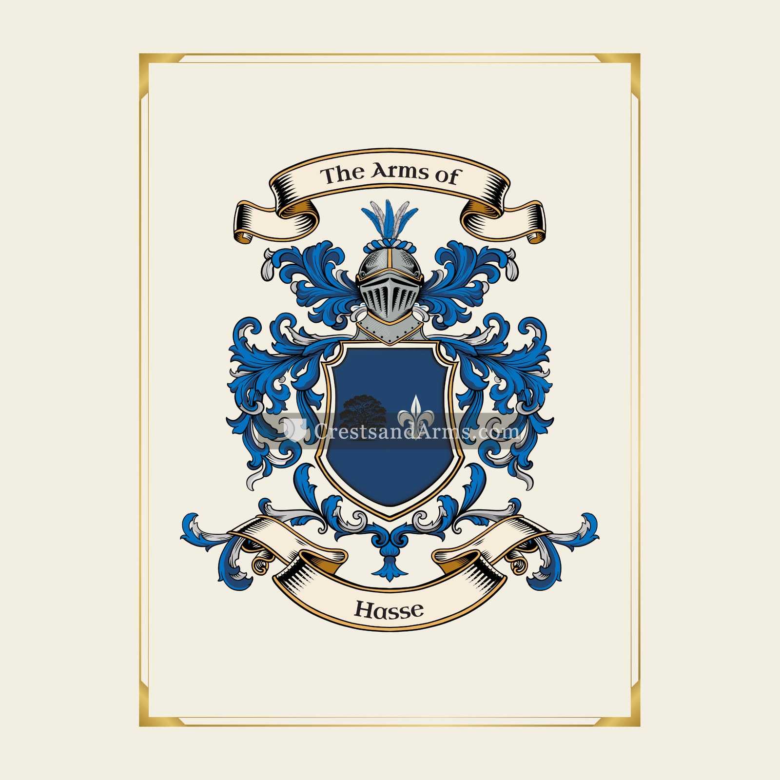 With gold border