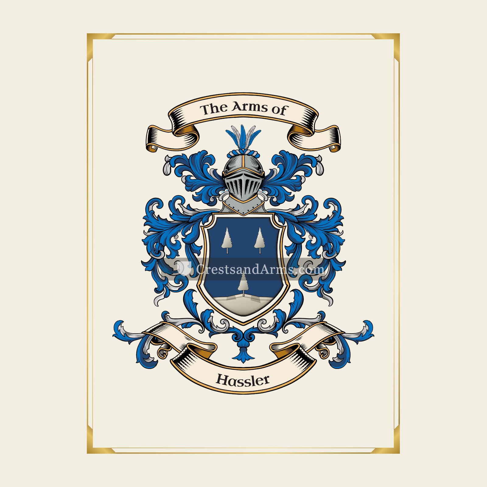 With gold border