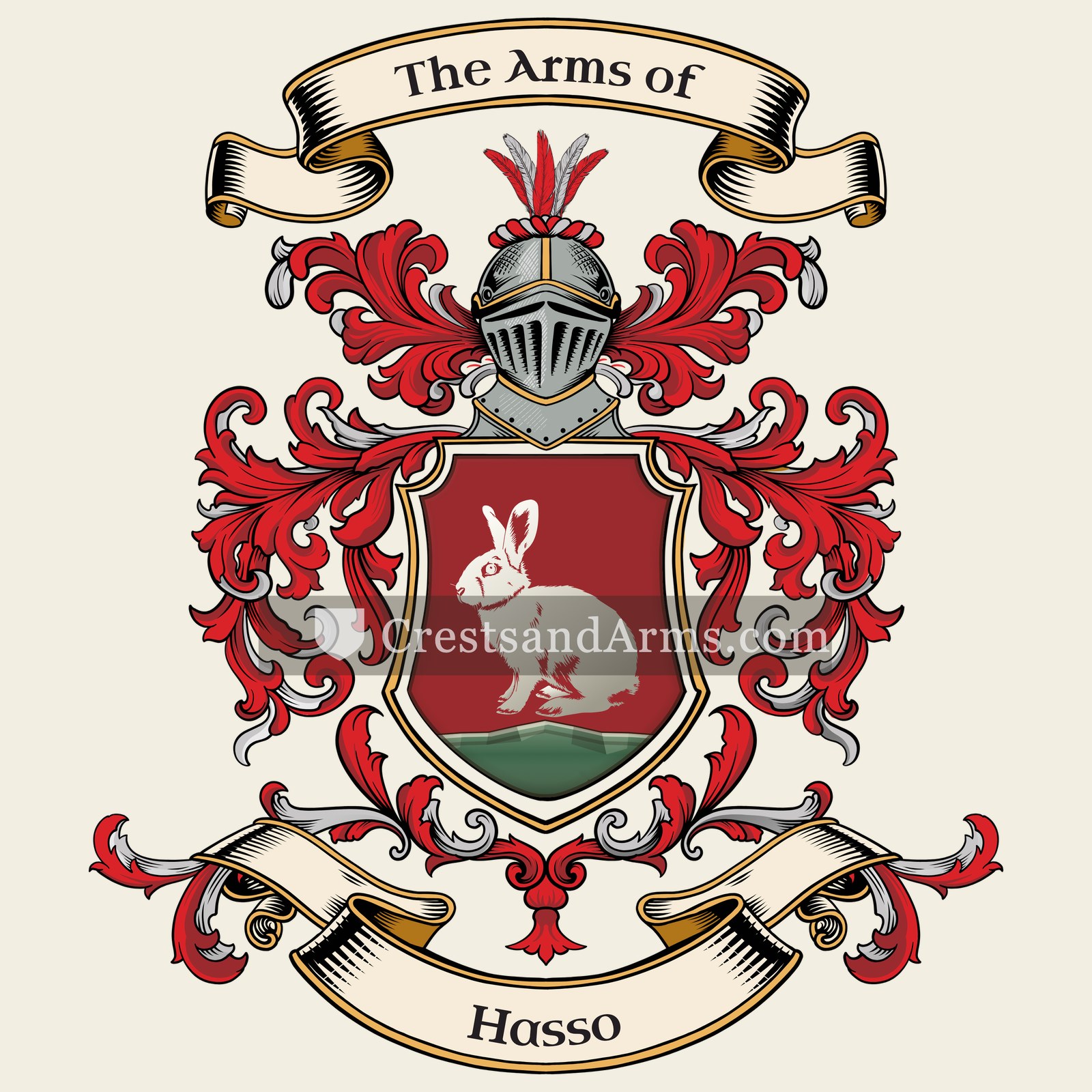 The Hasso coat of arms, drawn from the recorded blazon