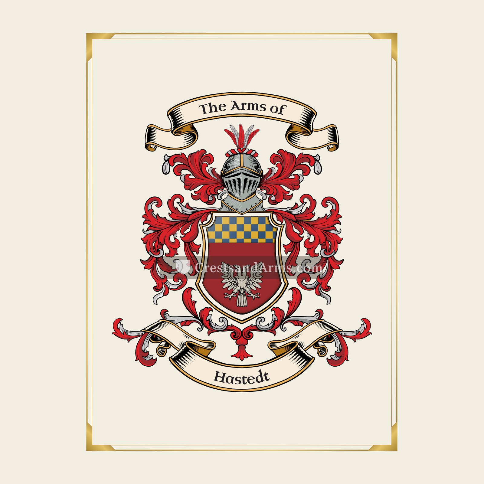 With gold border