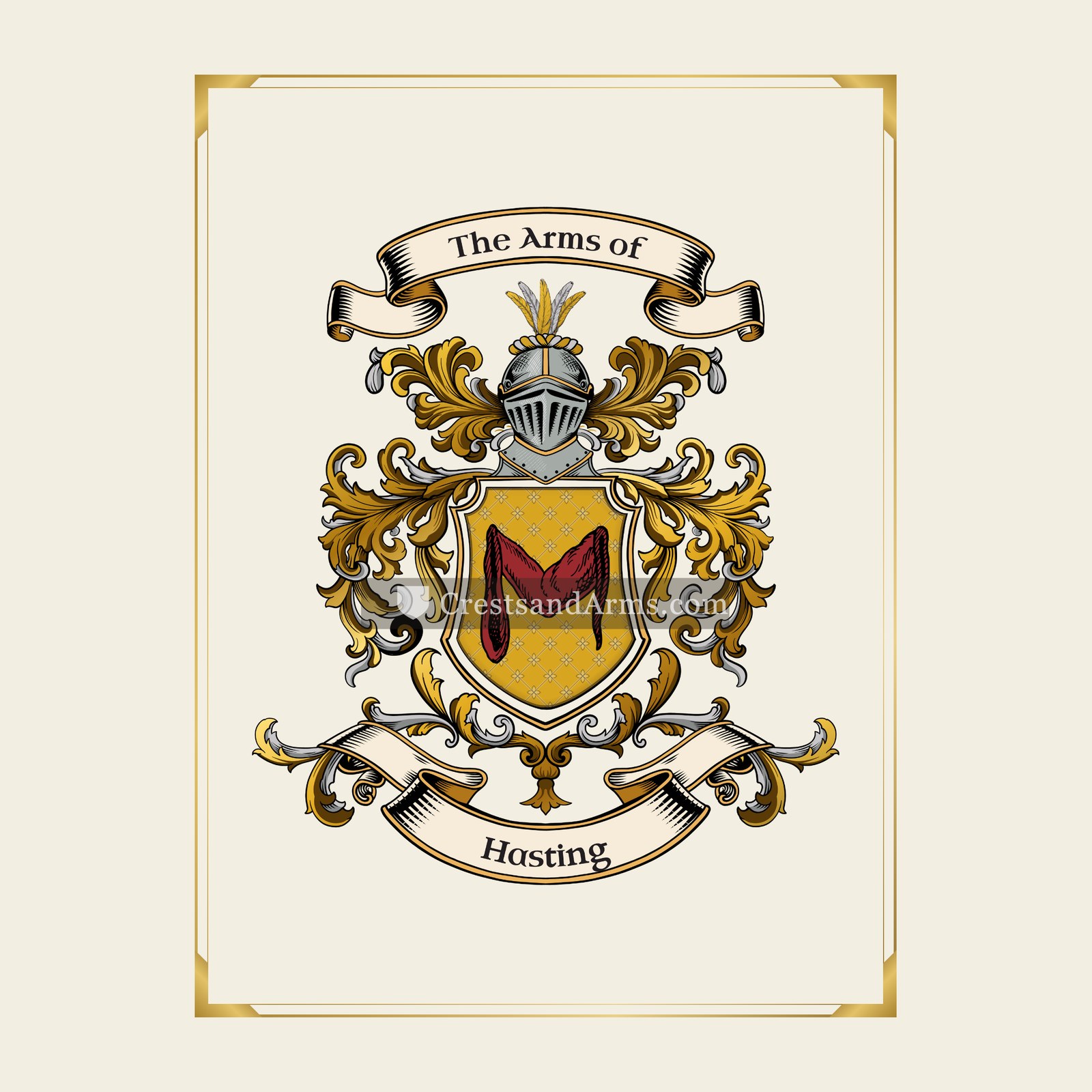 With gold border