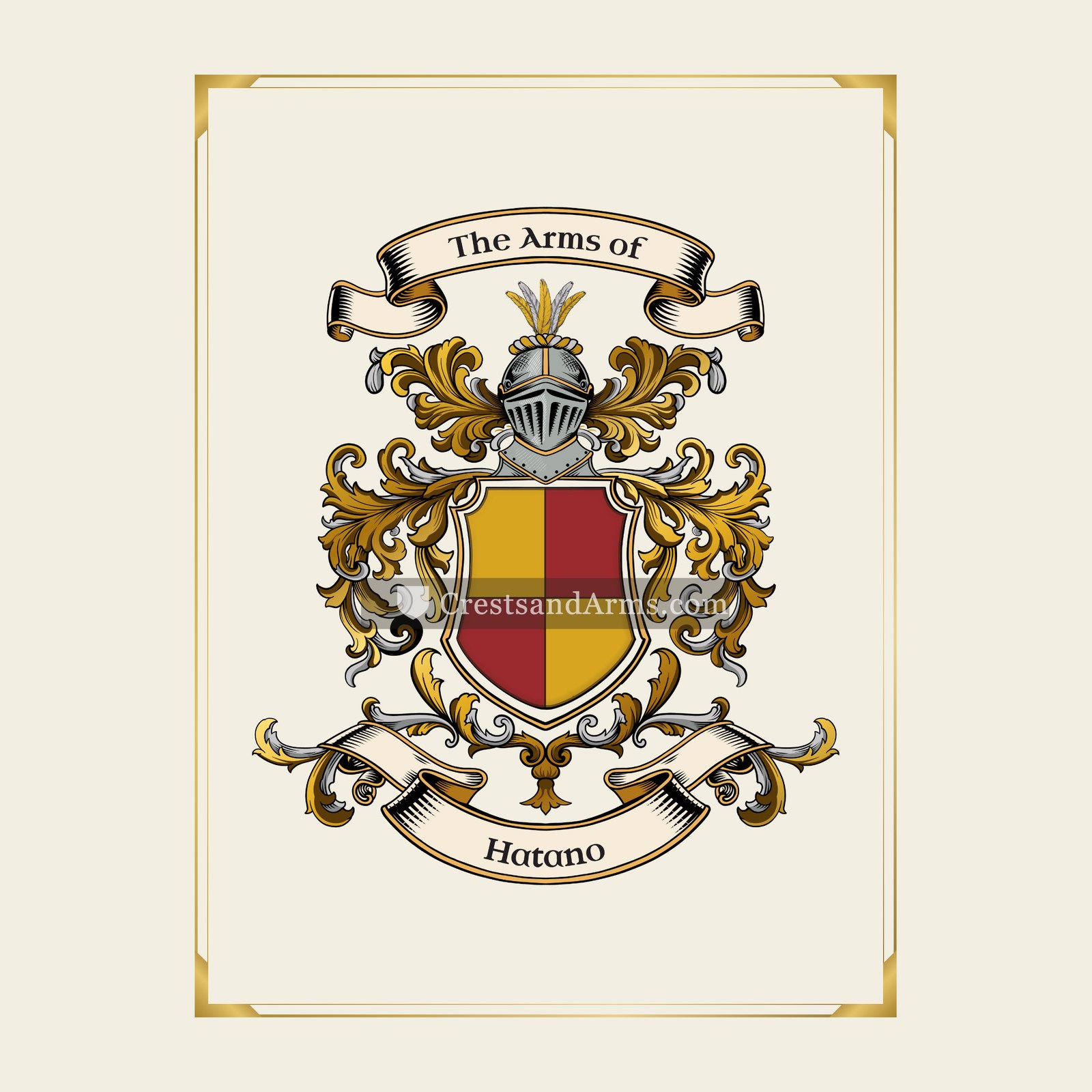 With gold border
