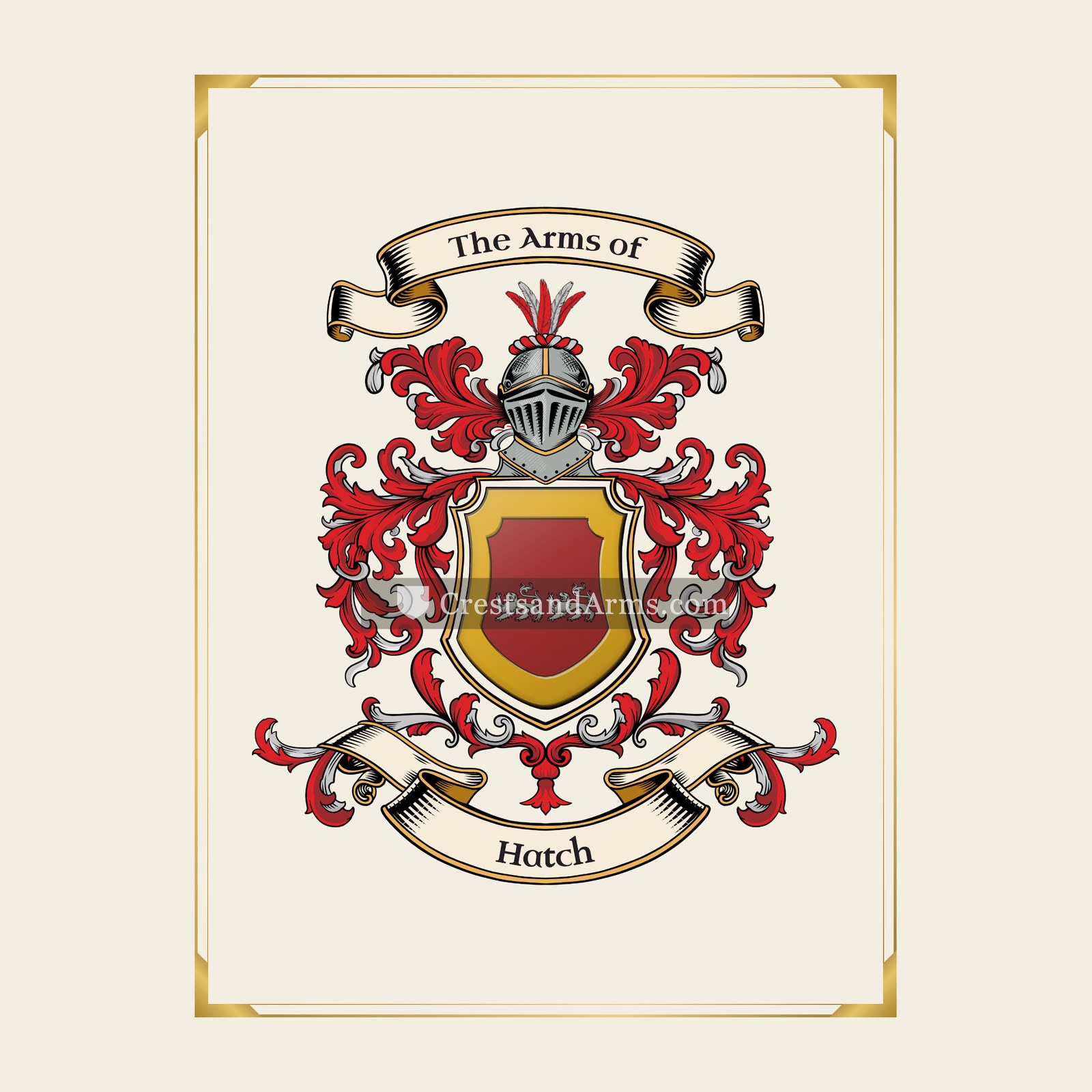With gold border