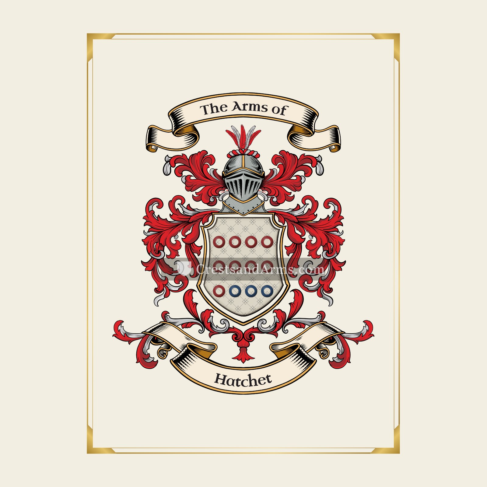 With gold border