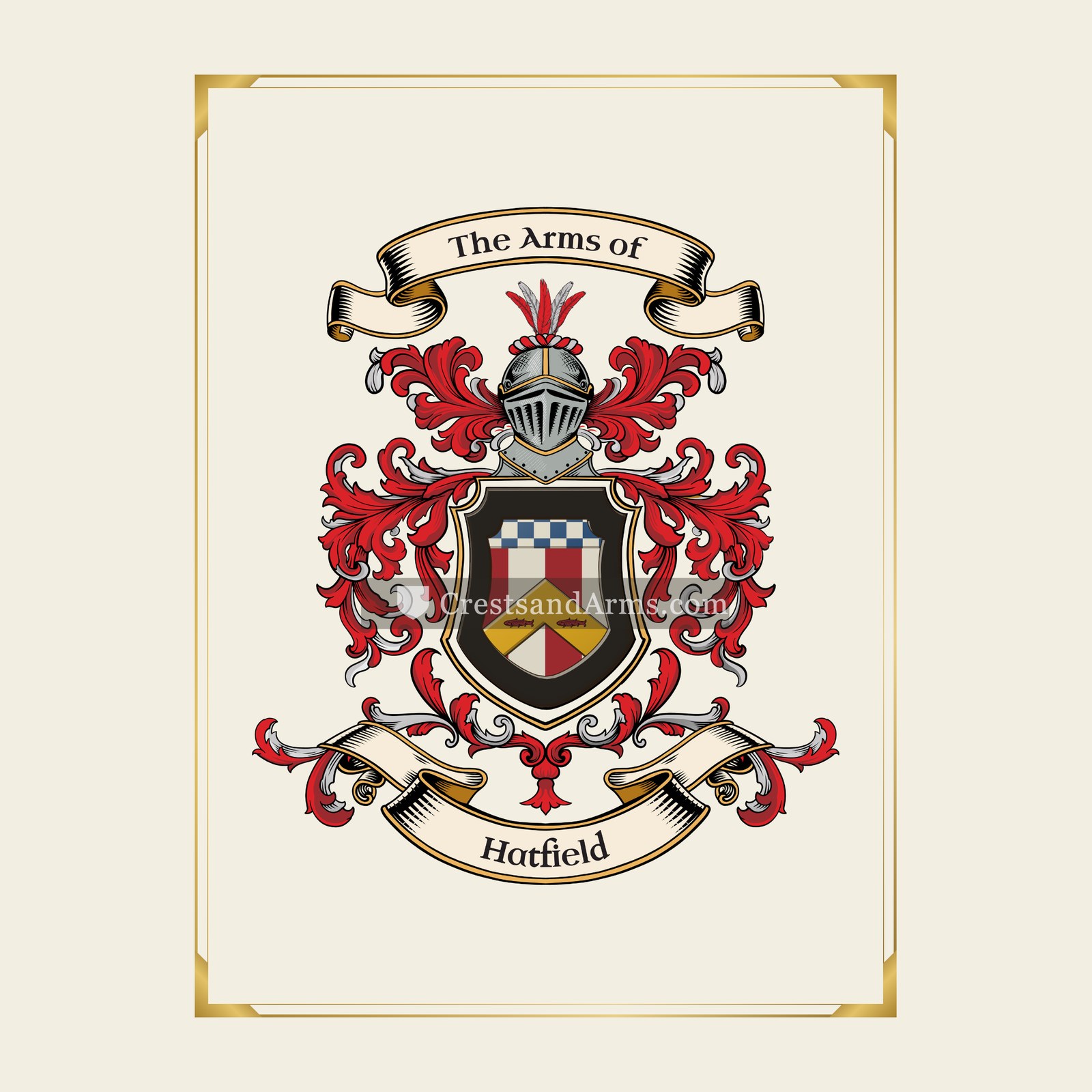 With gold border