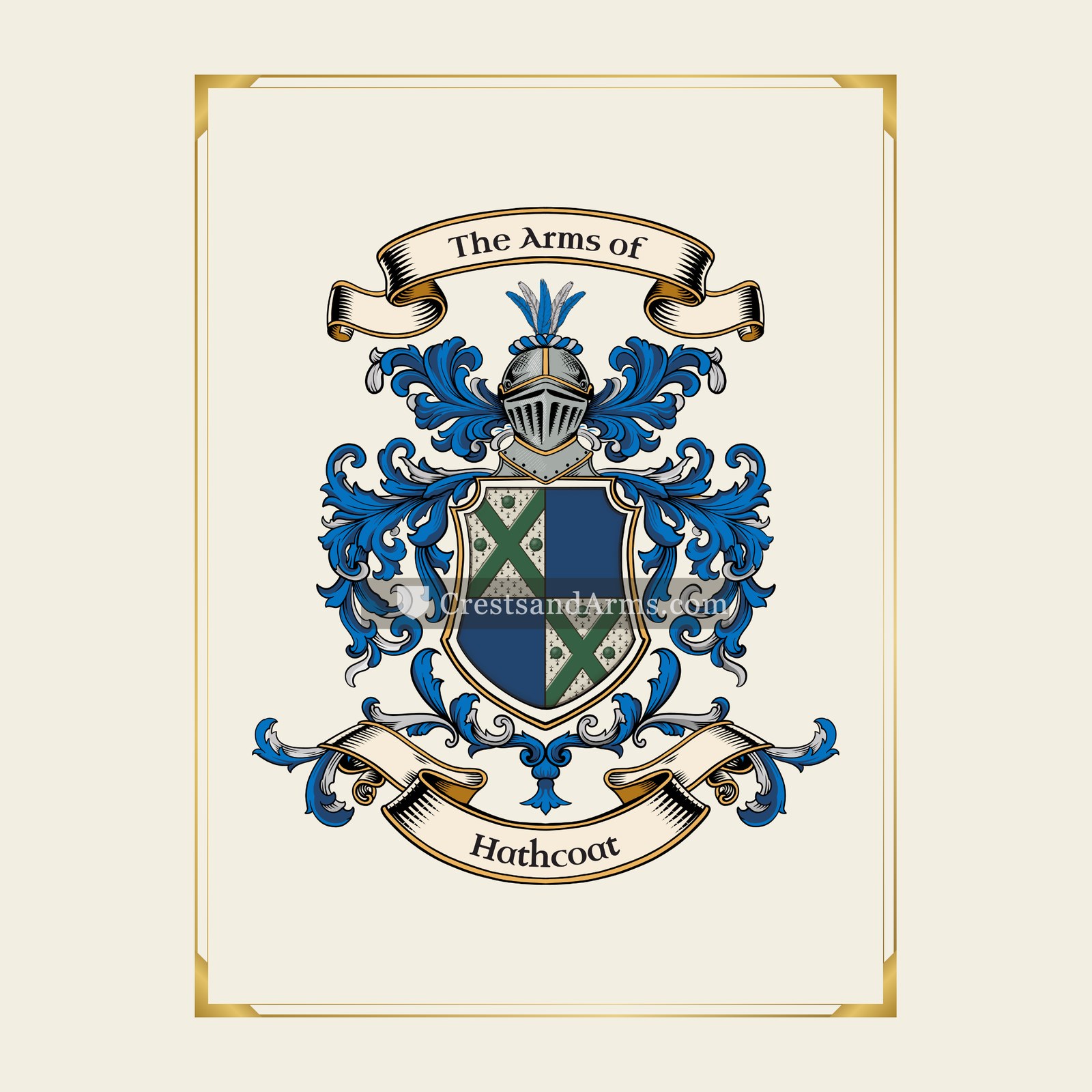 With gold border