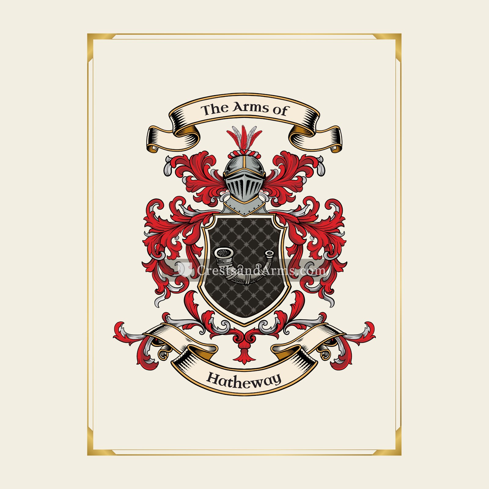 With gold border
