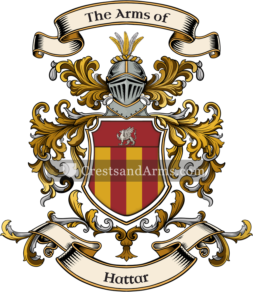The Hattar coat of arms, drawn from the recorded blazon