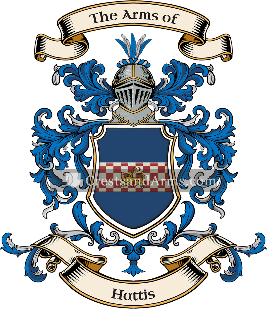 The Hattis coat of arms, drawn from the recorded blazon
