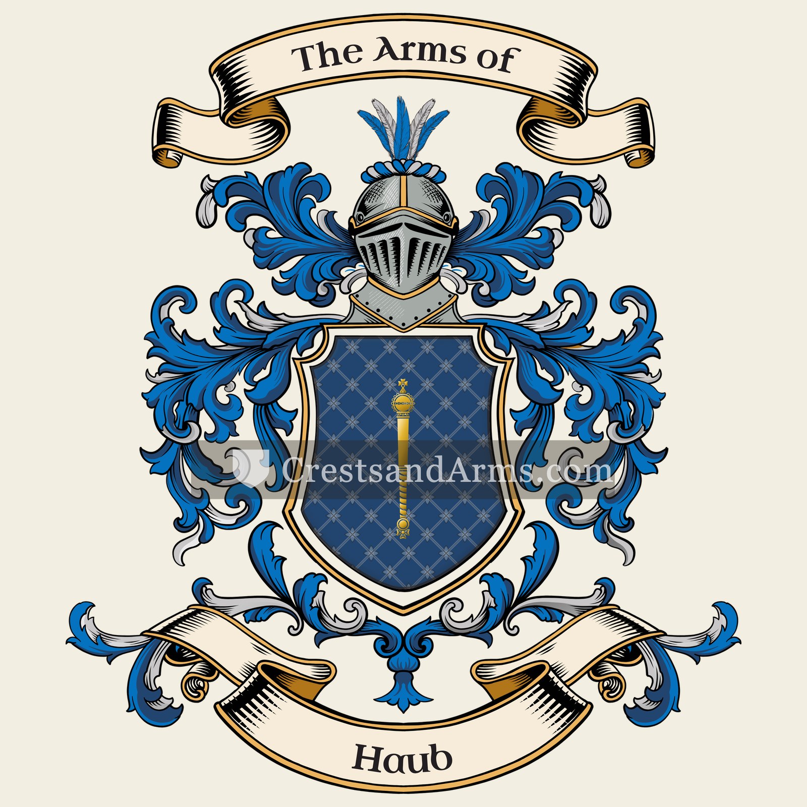 The Haub coat of arms, drawn from the recorded blazon