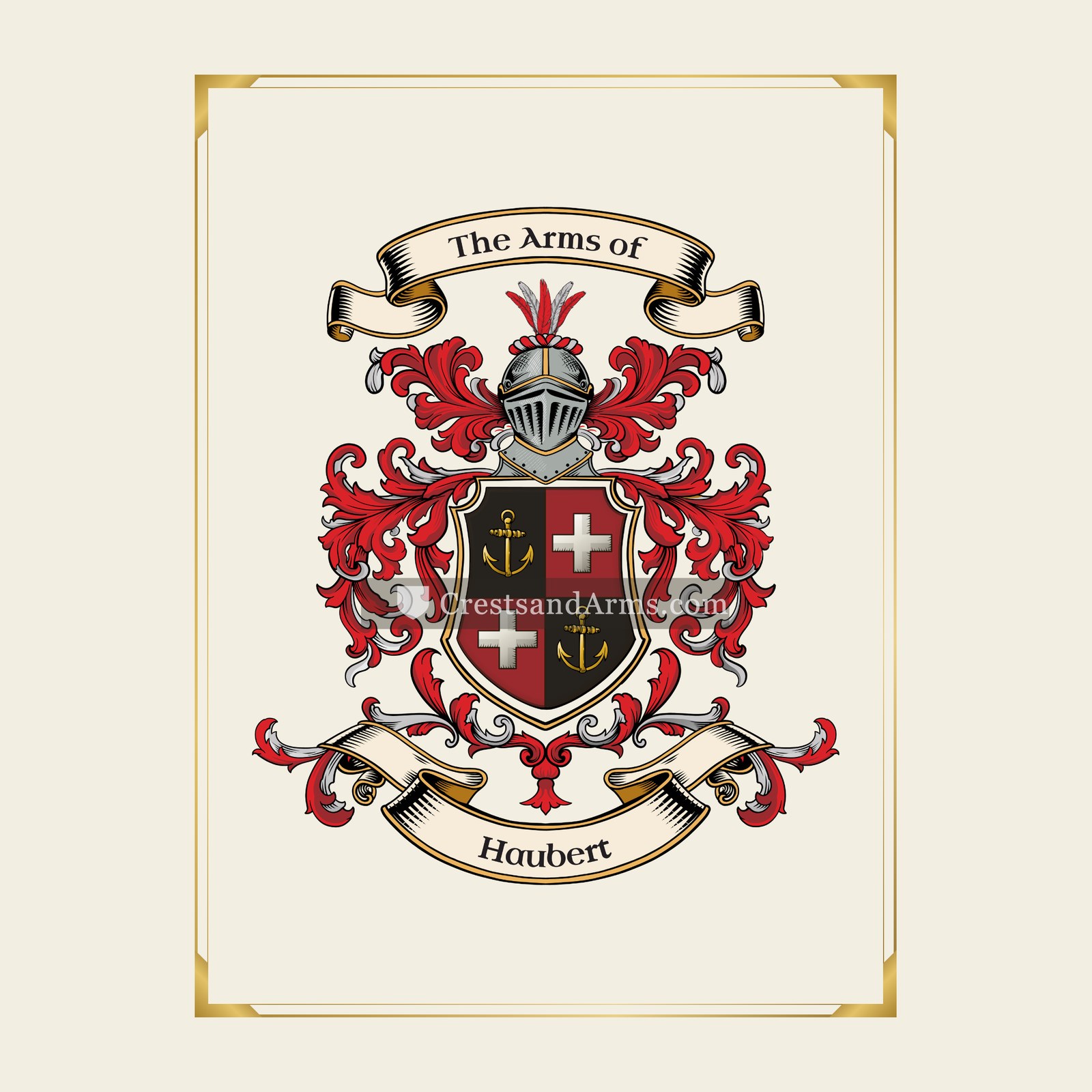 With gold border